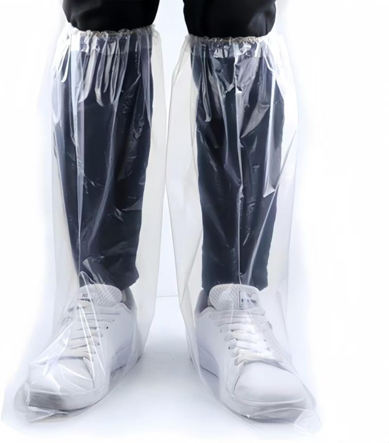 16 PCS Shoe Covers Disposable Non Slip,Thickened Waterproof Shoes Covers,19 inch Tall,Long Plastic Waterproof Shoes and Boots for Rain Covers Thicken Shoe Protector for Men and Women (8 Pairs,Clear)