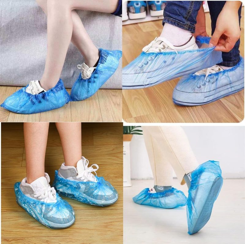 200PCS (100Pairs) Disposable Shoe Covers Waterproof, Non-Slip, Durable Boot Covers for Indoors Cleaning Real Estate Travel Construction Workplaces, Plastic Disposable Shoe Covers for Men and Women. - Image 2